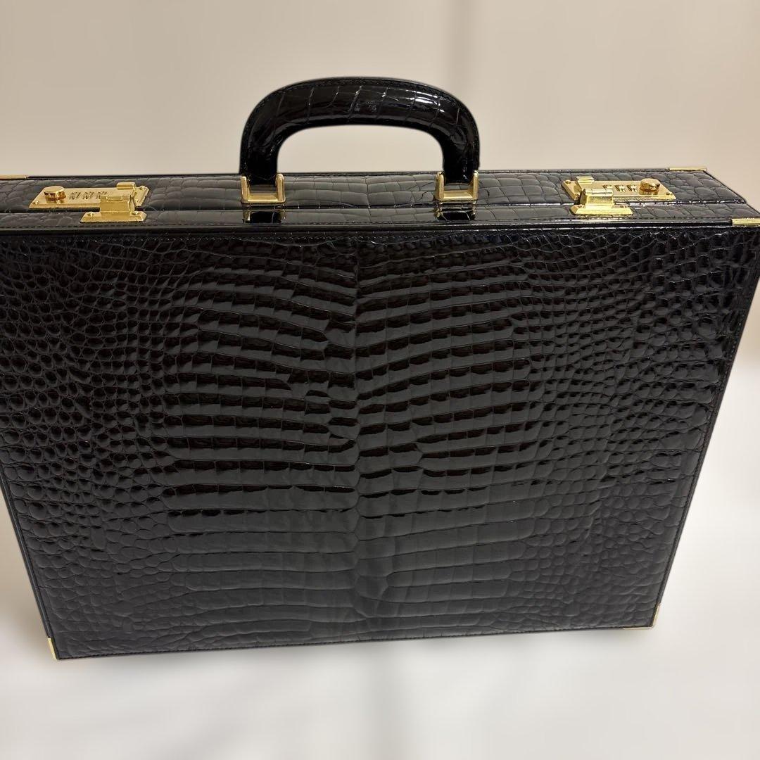 美品　クロコダイル　アタッシュケース