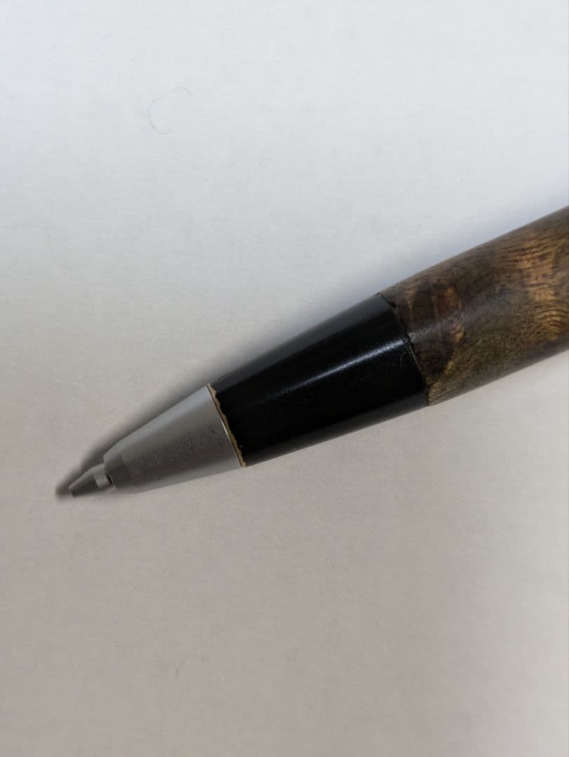 野原工芸　マーブルウッド旧型シャープペン 固定式口金、可動式口金