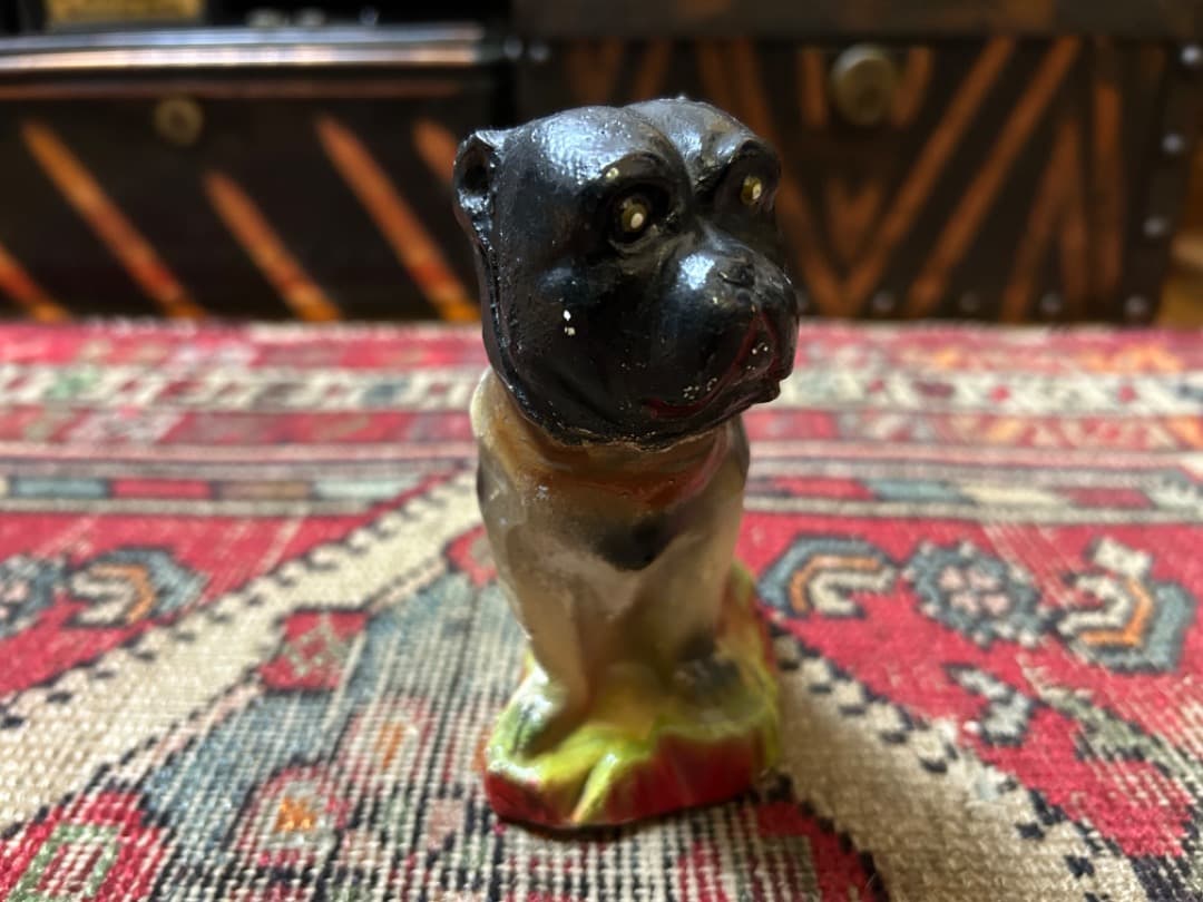 ビンテージ Chalkware Bulldog チョークウェア ブルドッグ 置物
