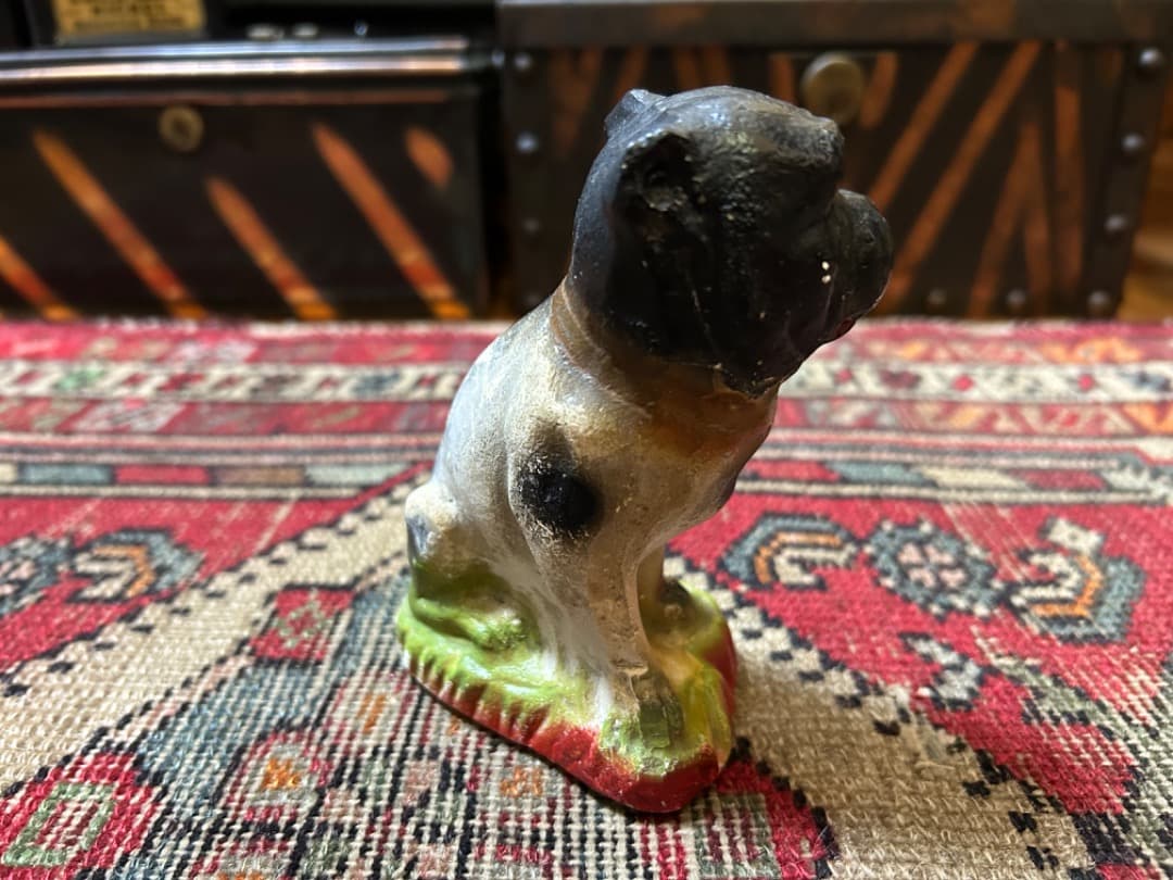ビンテージ Chalkware Bulldog チョークウェア ブルドッグ 置物