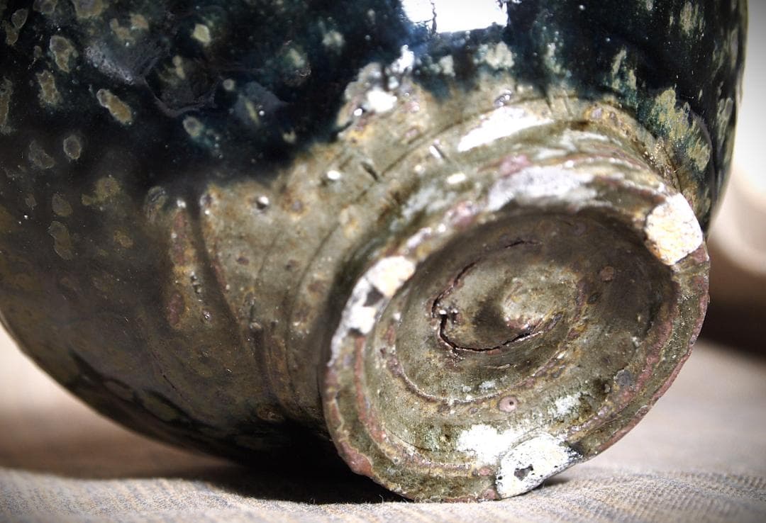 人気作家★加地学【師：森岡成好】★窯変（天目）黒茶碗A