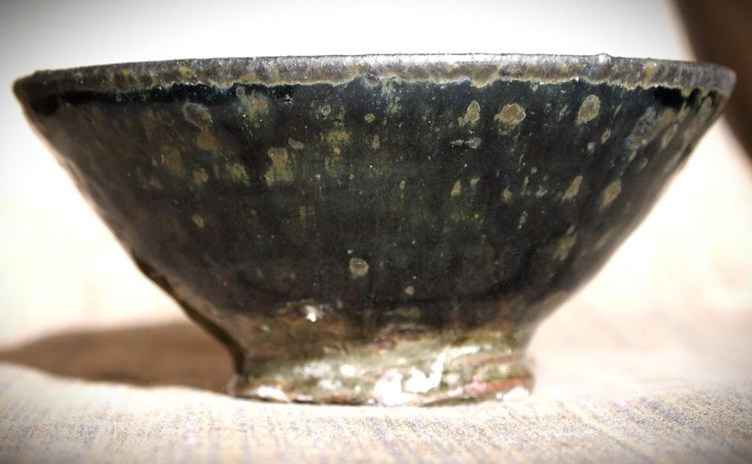 人気作家★加地学【師：森岡成好】★窯変（天目）黒茶碗A