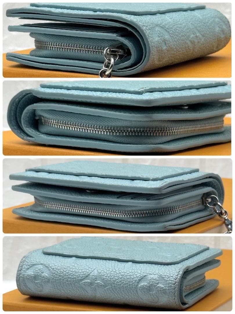 完売品 展示品級 ルイヴィトン アンプラント クレア アズールフロスト 折財布