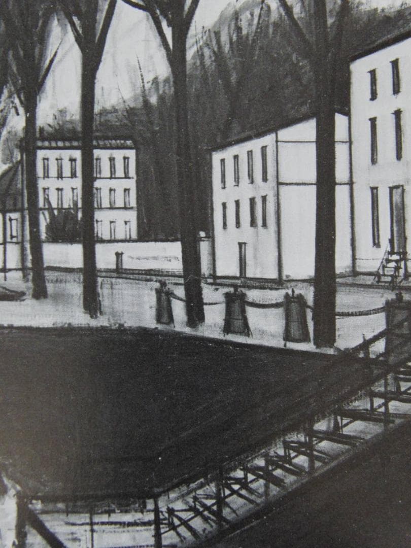 ベルナール・ビュッフェ、「Bord de Marne」、希少画集の額装画