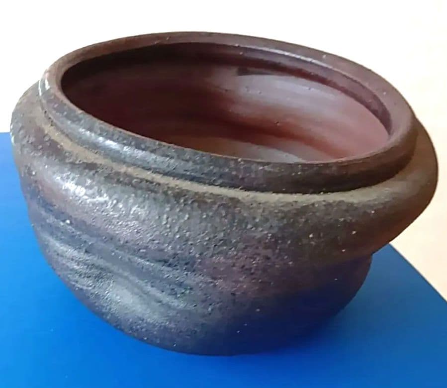 黒薩摩 丸十印 江戸末期〜明治初期 煎茶鉢／小鉢　骨董品 古美術 茶道具 工芸品