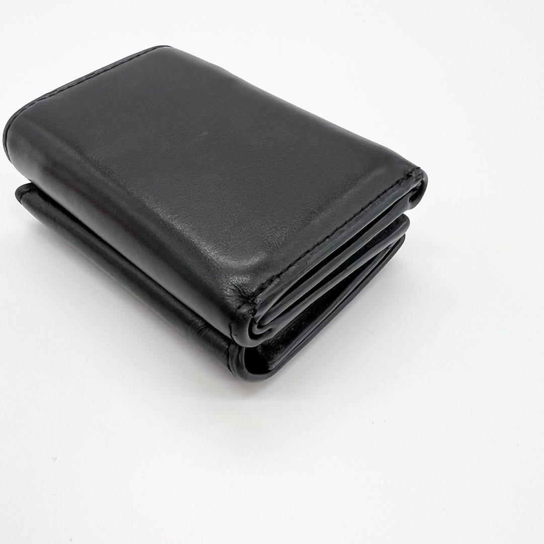 近年モデル✨DIESEL　三つ折り財布　Dロゴ　レザー　ブラック　コンパクト