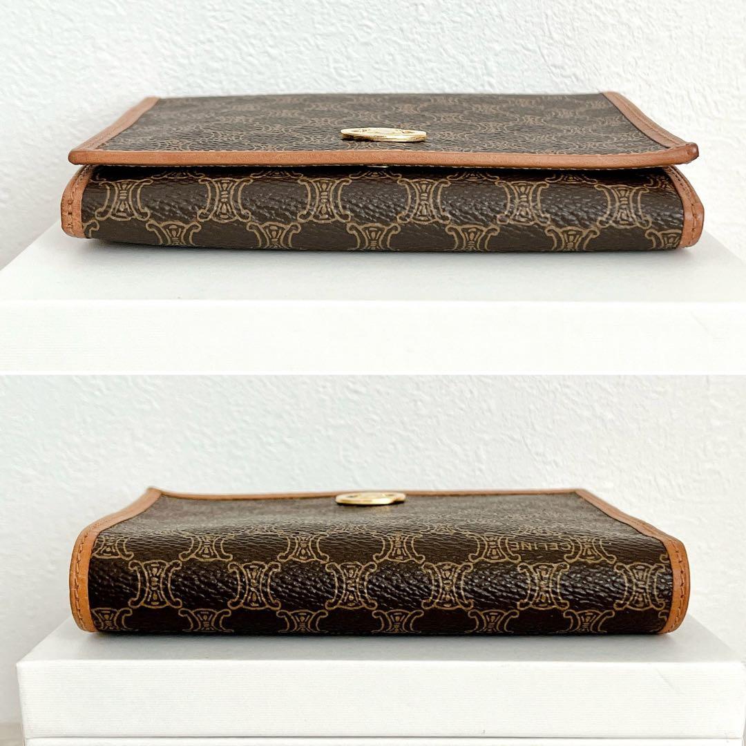 未使用級✨セリーヌ マカダム がま口 トリオンフ 二つ折り財布 pvc レザー