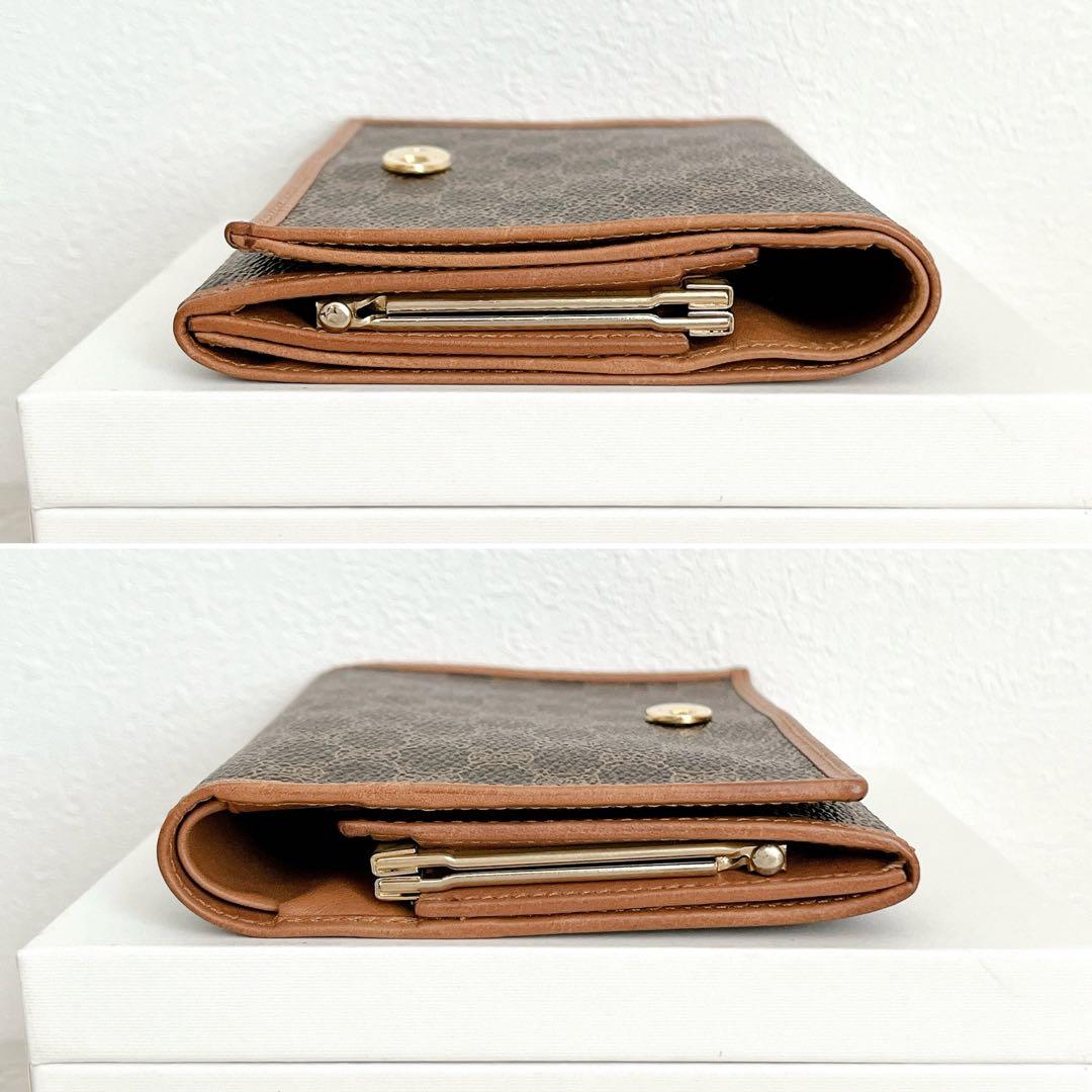 未使用級✨セリーヌ マカダム がま口 トリオンフ 二つ折り財布 pvc レザー