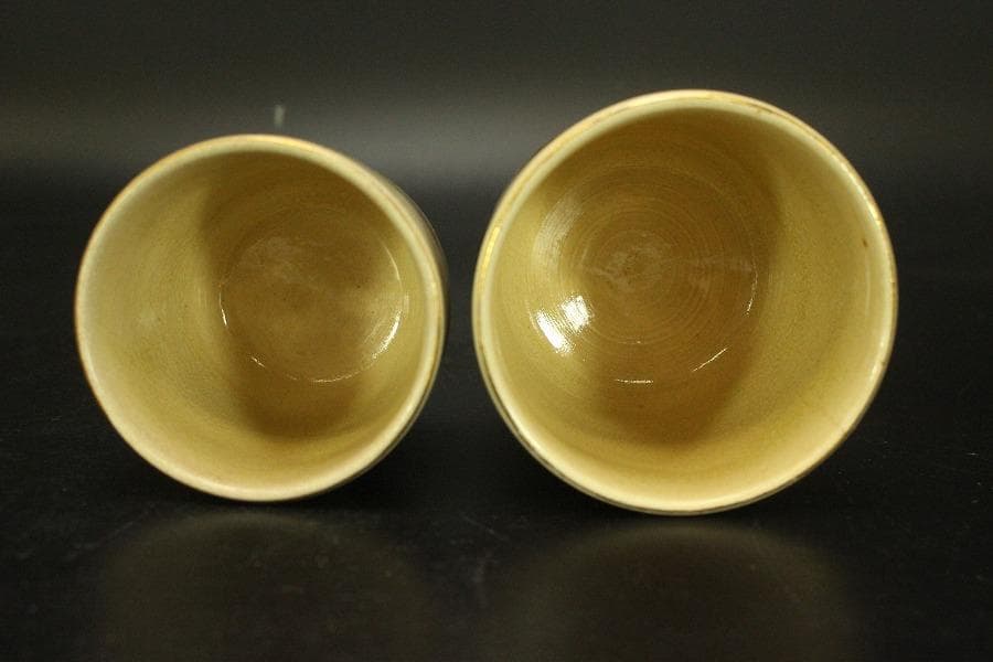 薩摩焼 湯呑 一対 未使用(A875)