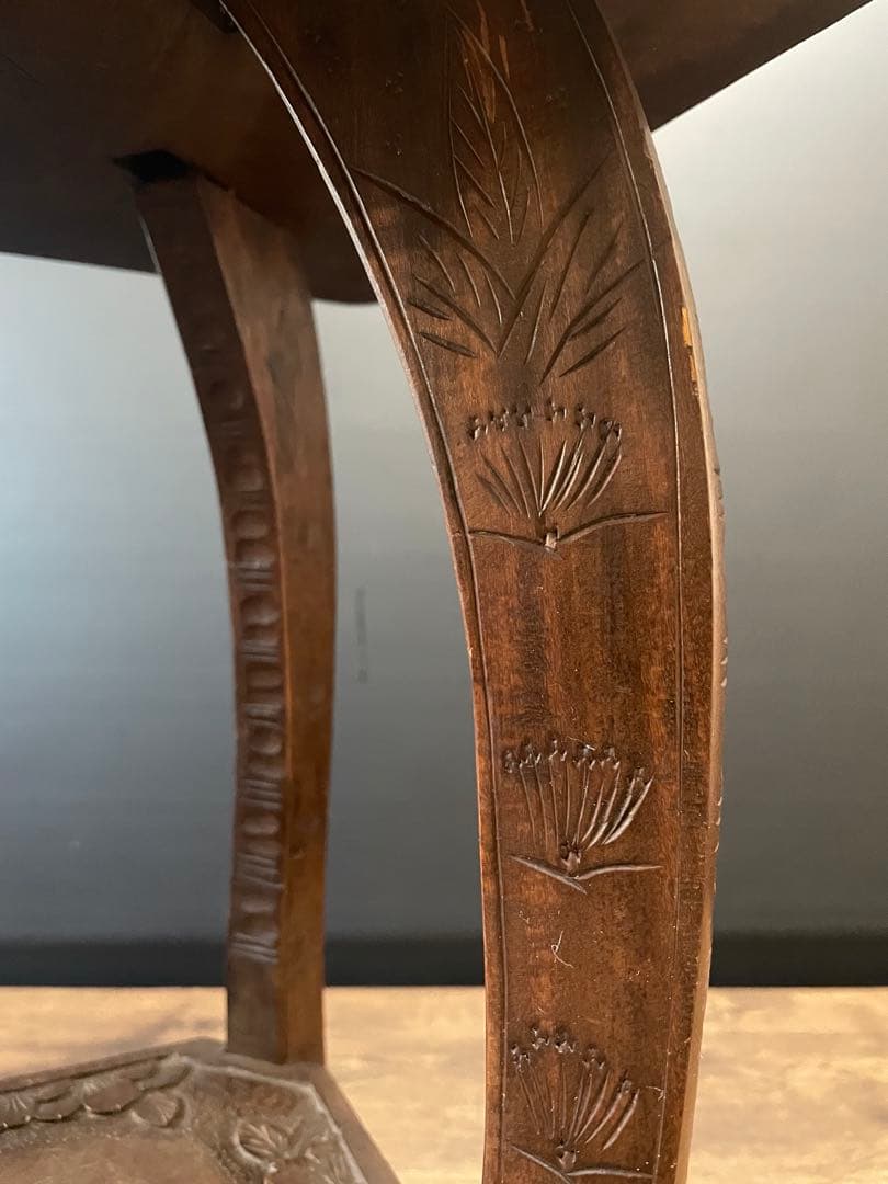 和製ビンテージ 伝統工芸 軽井沢彫り サイドテーブル　花台