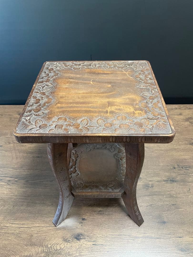 和製ビンテージ 伝統工芸 軽井沢彫り サイドテーブル　花台