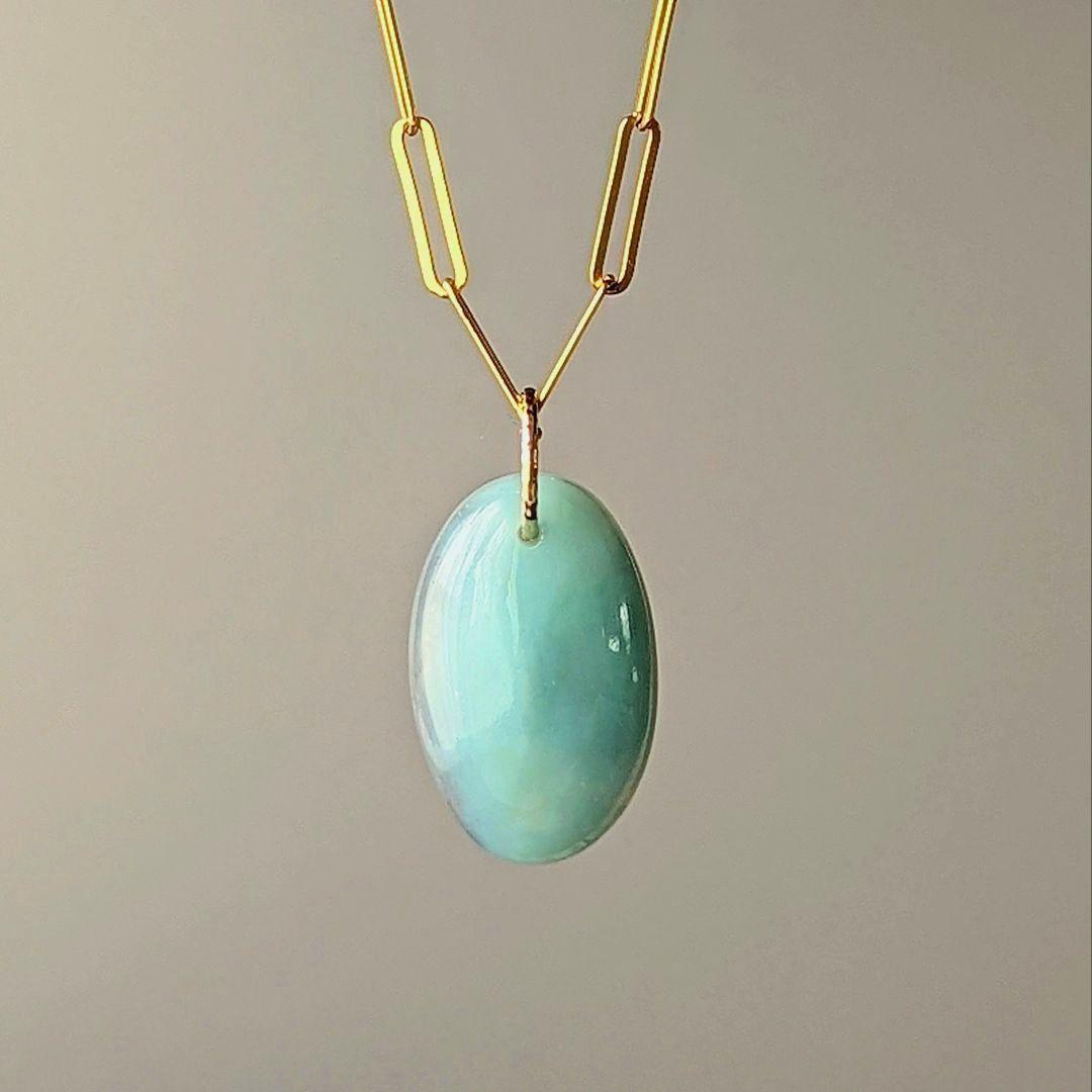 ♢矢車草♢K18 アクアプレーズ 5.53ct ネックレスチャーム