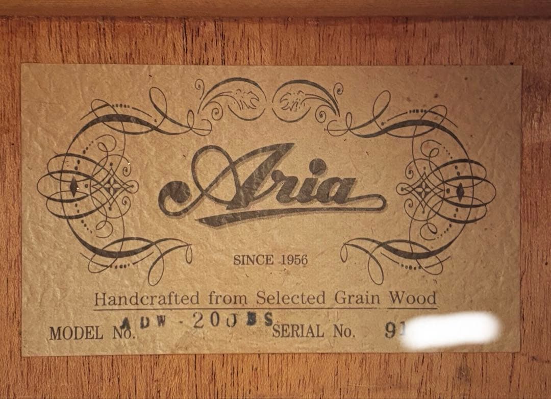 【エレアコ化・ライブ仕様】Aria ADW-200BS 低弦高2.5mm