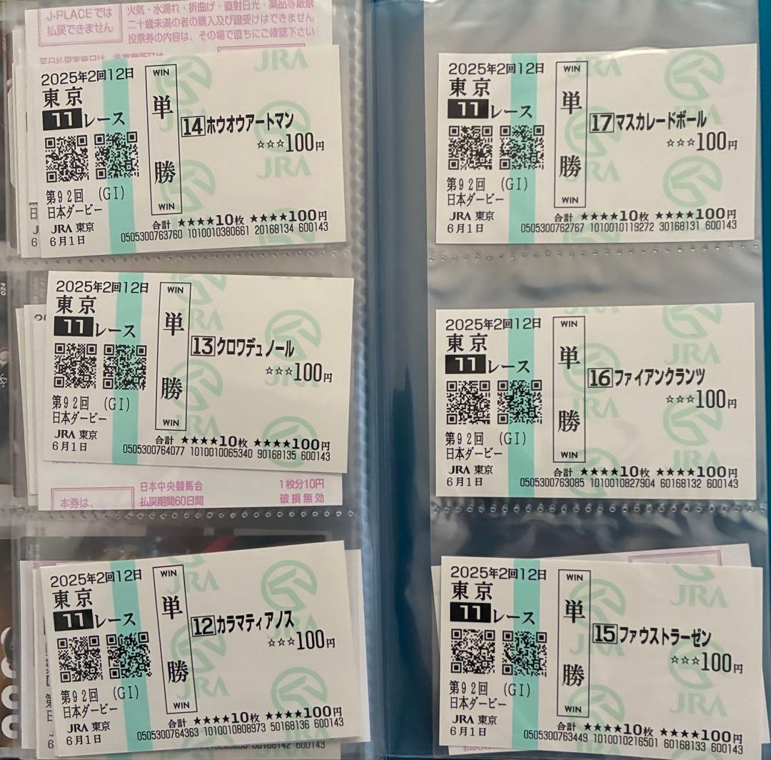 日本ダービー2025現地馬券