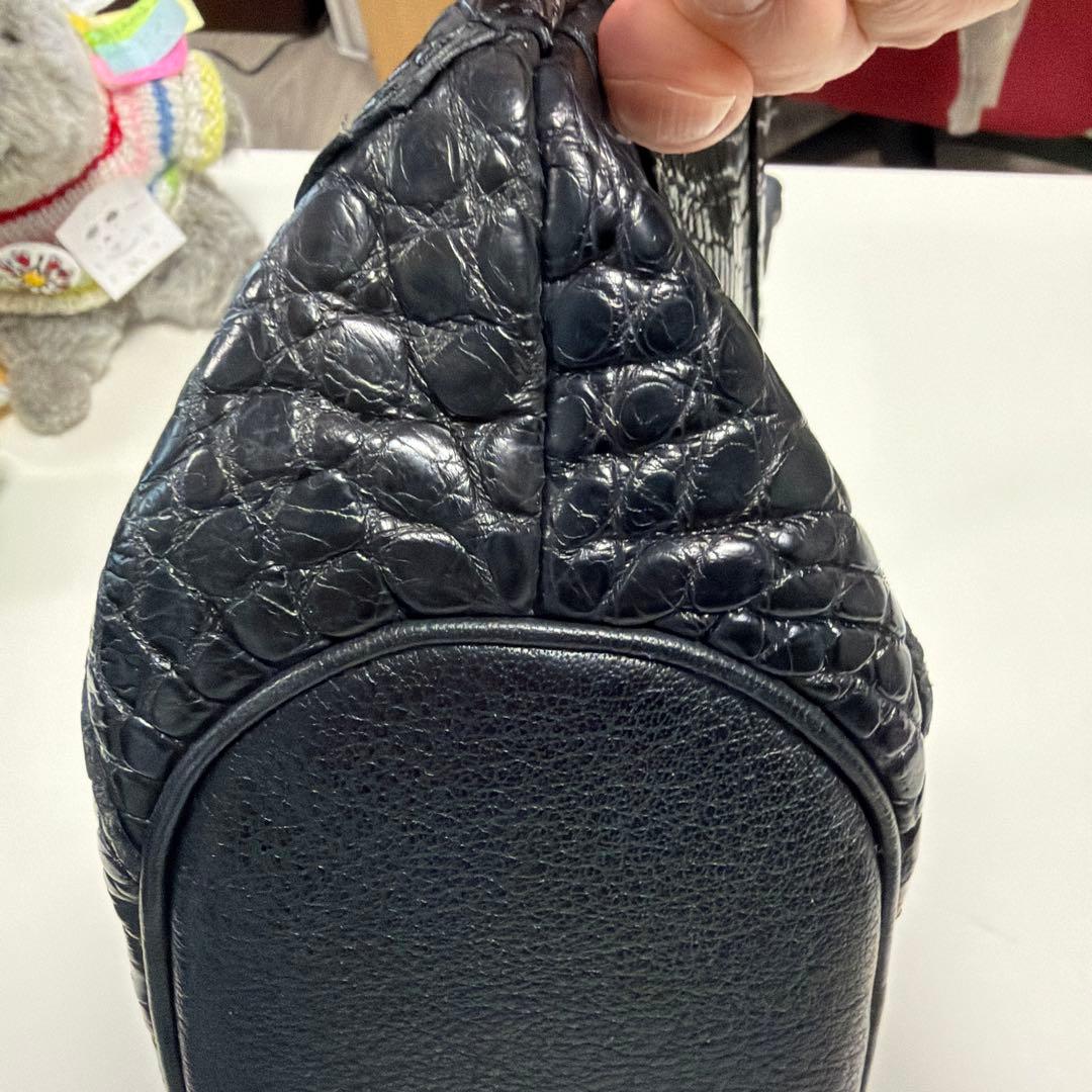 IBIZA ブラック　ワニ革　ハンドバッグ　美品！