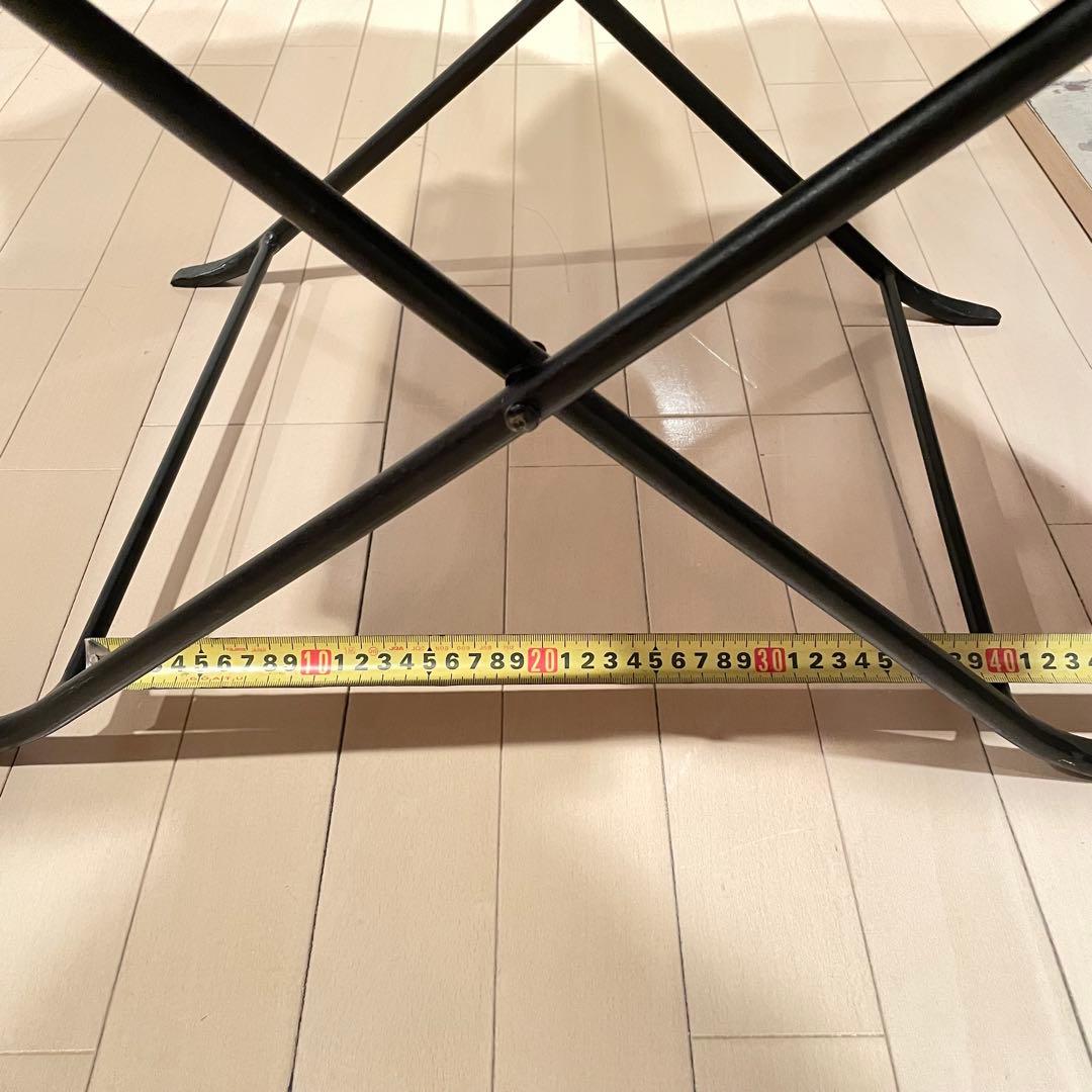 レザー折りたたみアイアンスツール 本革 山羊革