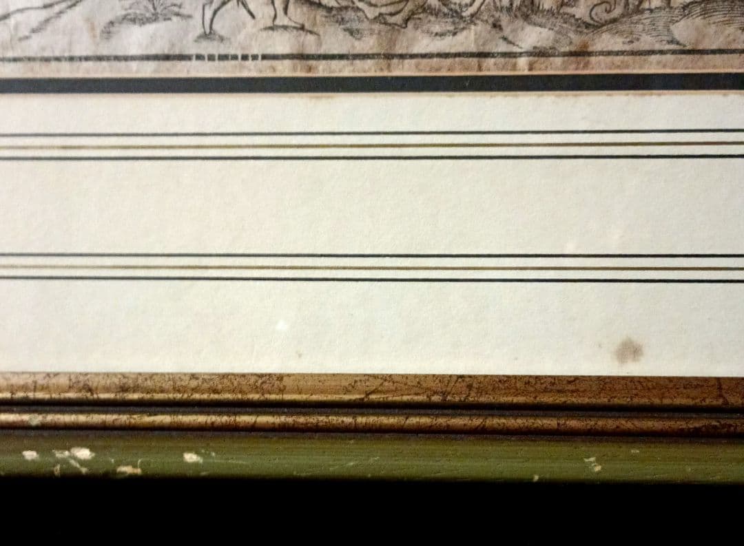 額装品　木版画　古地図の扉絵　1572年　ミュンスター　稀少　入手難作品