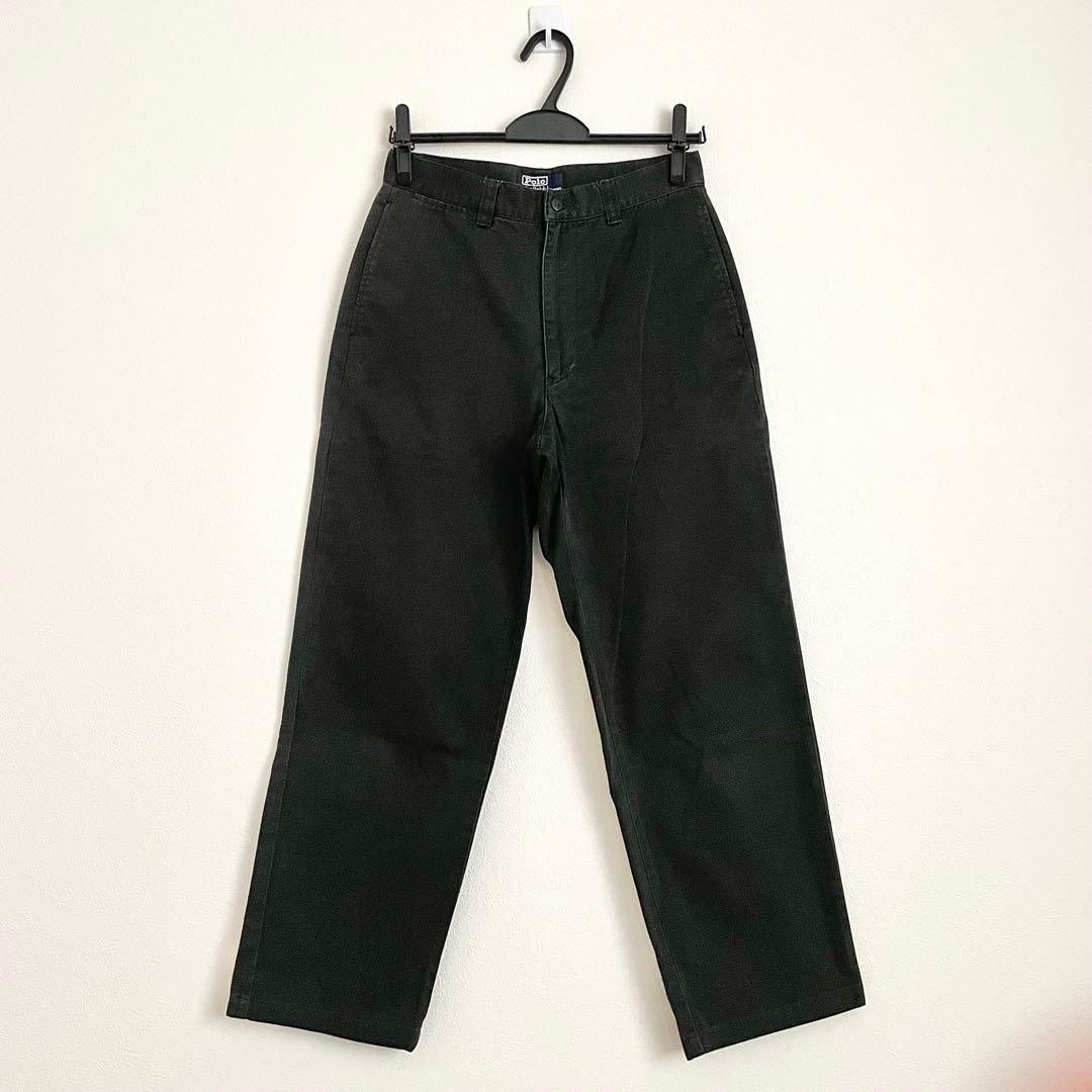 Polo by Ralph Lauren 極太ポロチノ 黒 ワイドパンツ 30