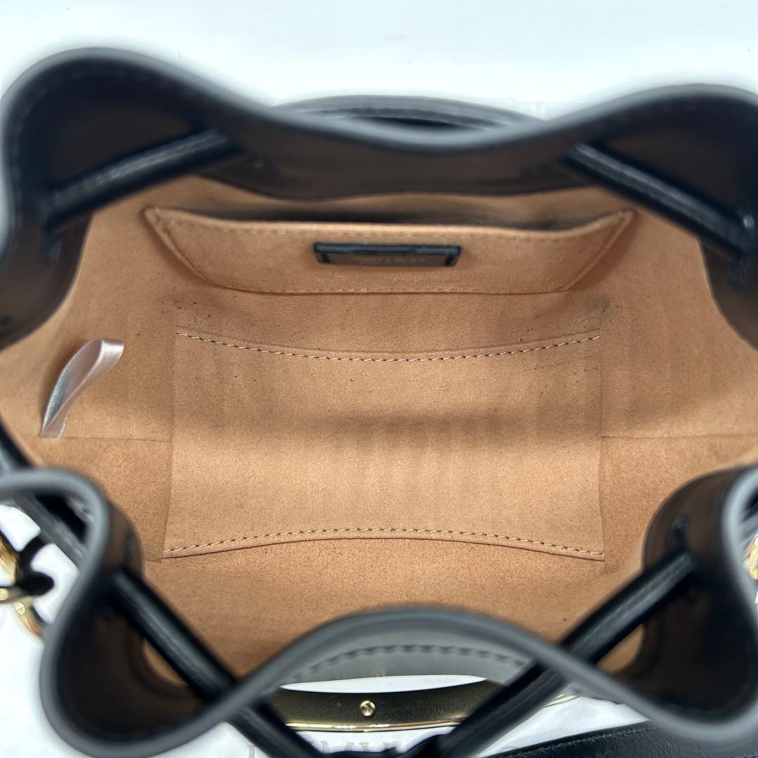 【極美品】ジミーチュウ 2way ボンボンバケット ショルダーバッグ レザー 黒