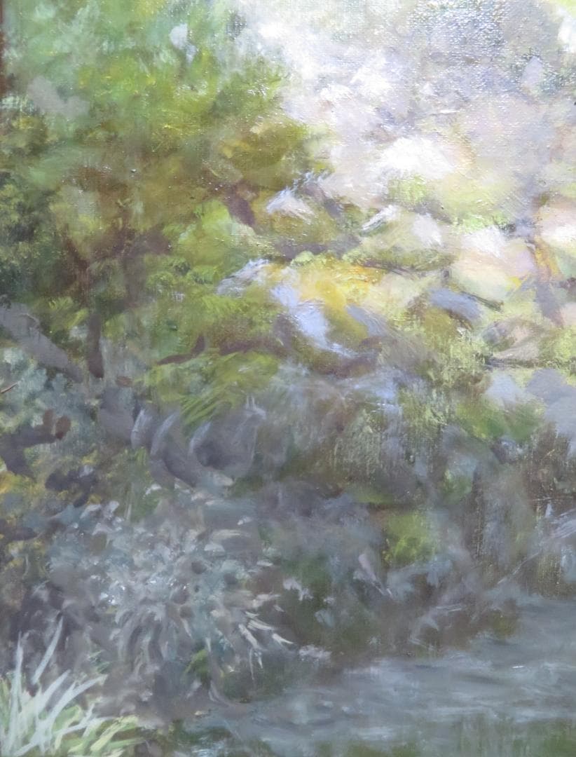 ◆  初夏の渓谷（仮題）　「H.Shimohira」　油彩　F10号   ◆