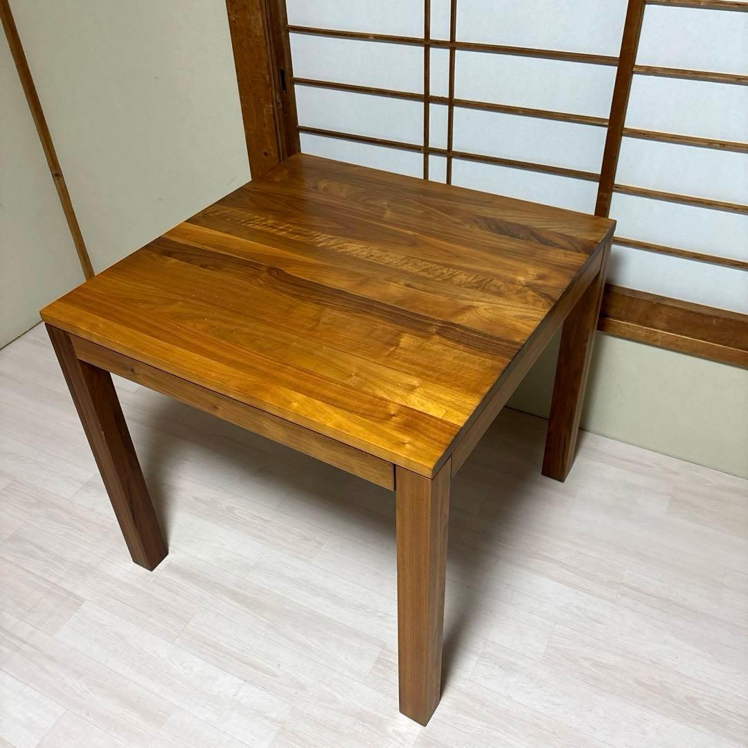 【良品】無印良品 無垢材 ダイニングテーブル 引出し 付き ウォールナット