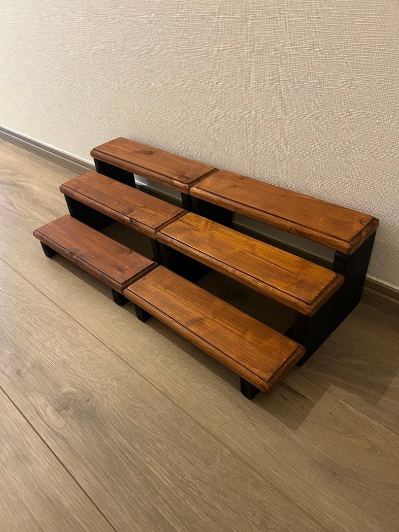 SO　ウッドプランター3段シェルフ　メープル✖️ブラック　30cm 6セット