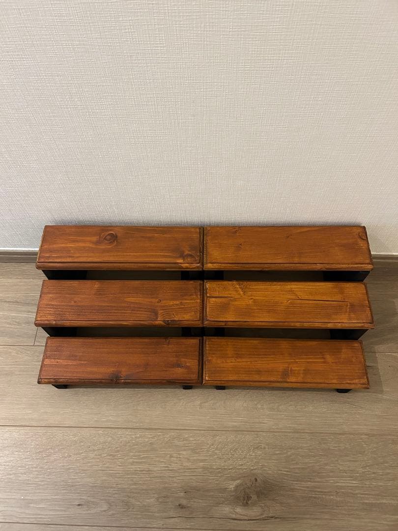 SO　ウッドプランター3段シェルフ　メープル✖️ブラック　30cm 6セット