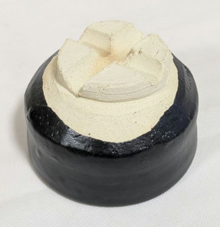 黒楽茶碗　抹茶茶碗　割り高台　楽焼　京焼　抹茶碗　茶道具　茶道　茶会　初釜