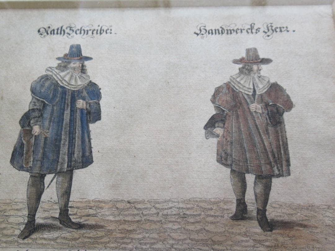 1700年頃英国◆古代ローマ皇帝 プロクラトル他記載書籍 ビュラン彫り銅版画額装