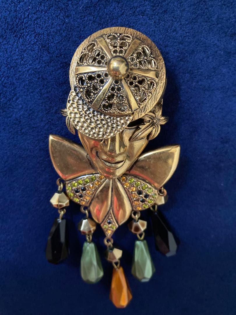 専用◆W.GERMANY 西ドイツ ヴィンテージ ブローチ◆翡翠？アクセサリー