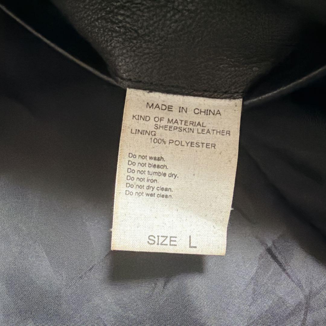 【美品】アダムエロペ レザージャケット ノーカラー シープスキン ライダース L