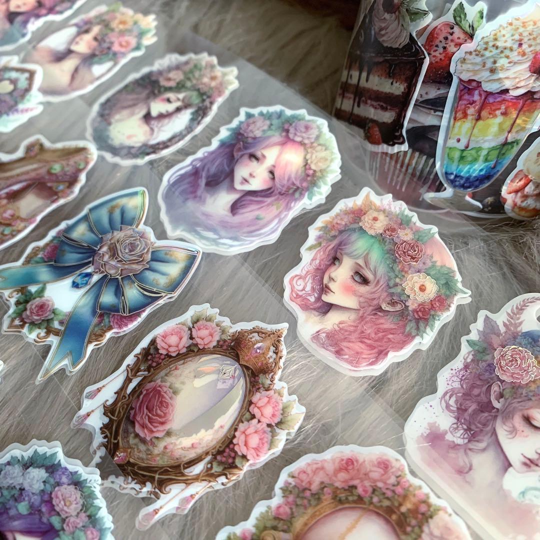 ▶︎neneさまフローラルプリンセスシリーズPET箔押しロールシール切り売り♡