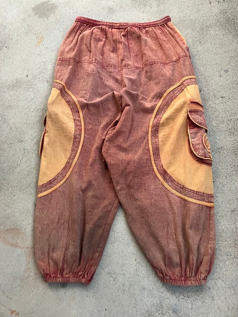 NEPAL製 レイバーデザイン サルエルコットンパンツ