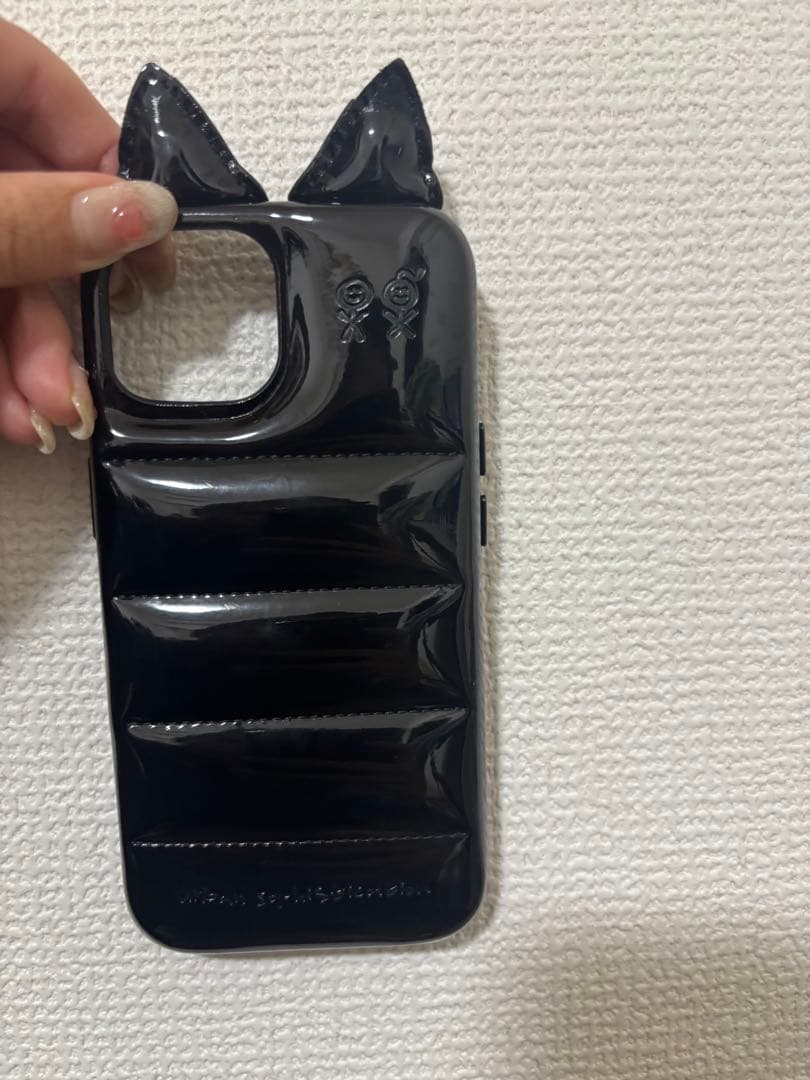 猫耳デザイン iPhoneケース ブラック