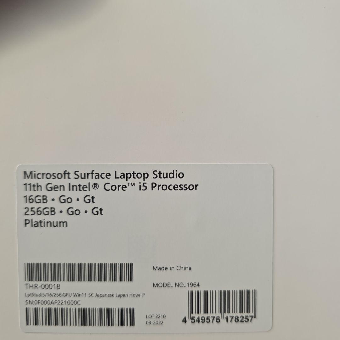 最終価格美品☆Surface Laptop Studio 本体 Office無し