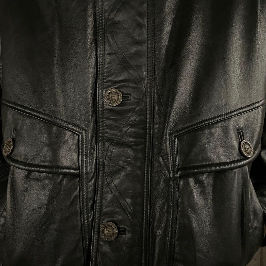 イタリアンレザー シープスキン ギミック ボンバージャケット フライト ブルゾン