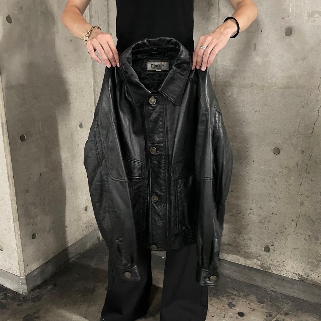 イタリアンレザー シープスキン ギミック ボンバージャケット フライト ブルゾン