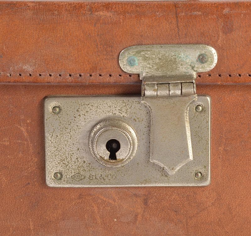 中国　竹嵌　骨牌　背竹牌　麻雀牌　皮製ケース付　D　8705