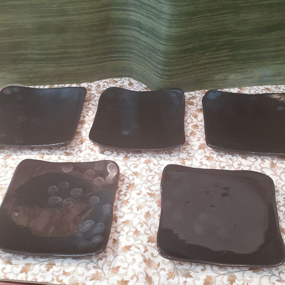 希少❤️加藤  仁   作  油滴天目釉銘々皿‼️