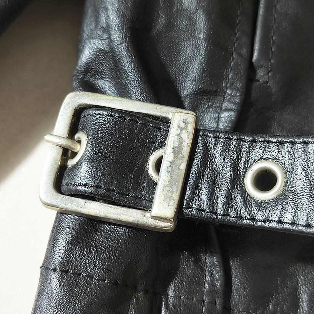 EEZAN　ライダースジャケット　シングル　レザージャケット　本革　黒　立襟