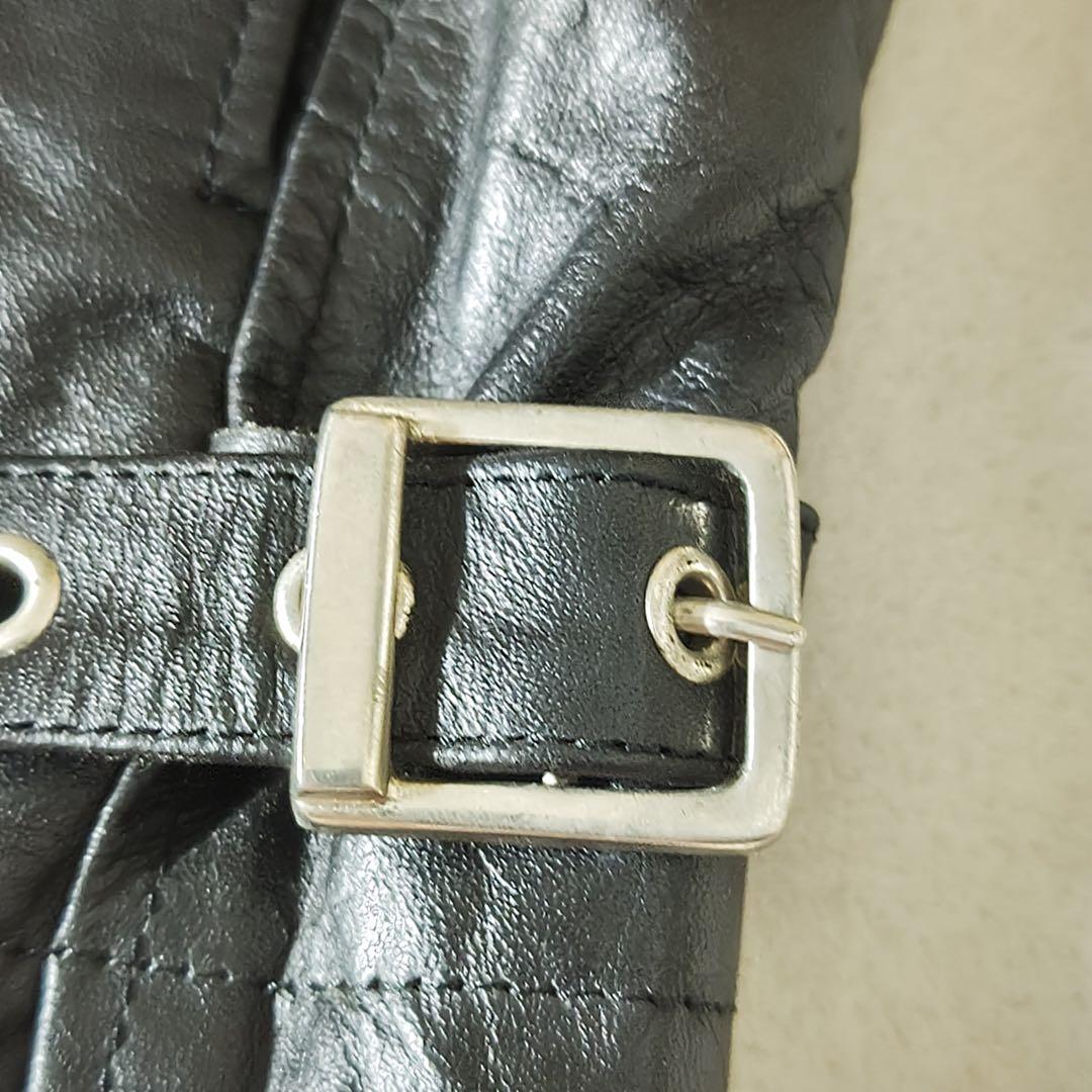 EEZAN　ライダースジャケット　シングル　レザージャケット　本革　黒　立襟