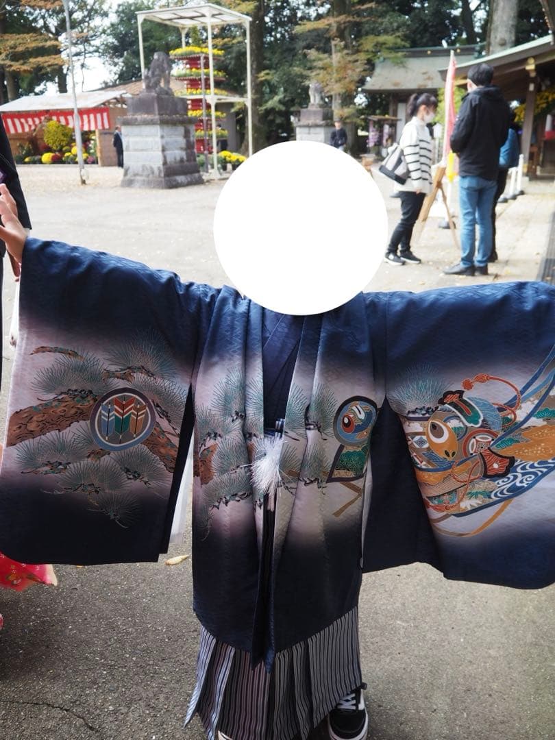 【肩・裾上げ済】七五三 男の子 着物 5歳 フルセット