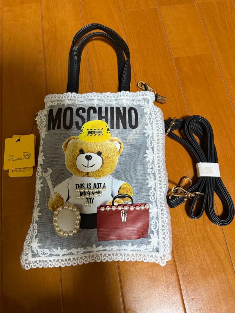 モスキーノ テディベア 2way ショルダー トートバッグ ホワイト