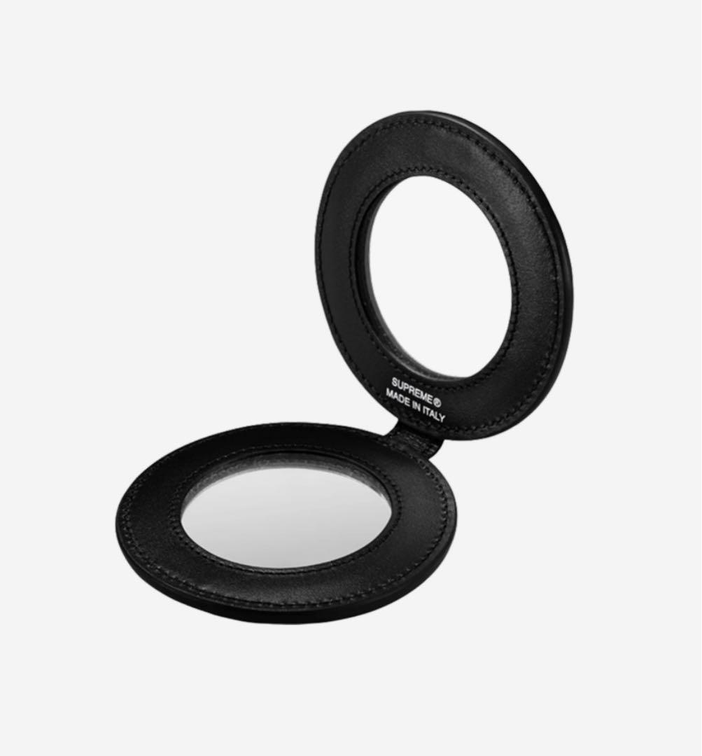 メイク道具・化粧小物 Supreme Leather Pocket Mirror Black