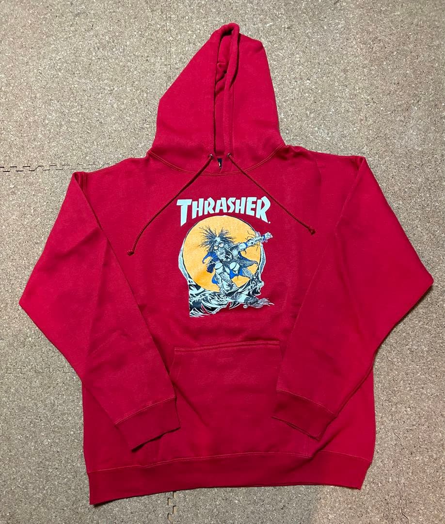 THRASHER PUSHEAD パーカー レッド サイズL