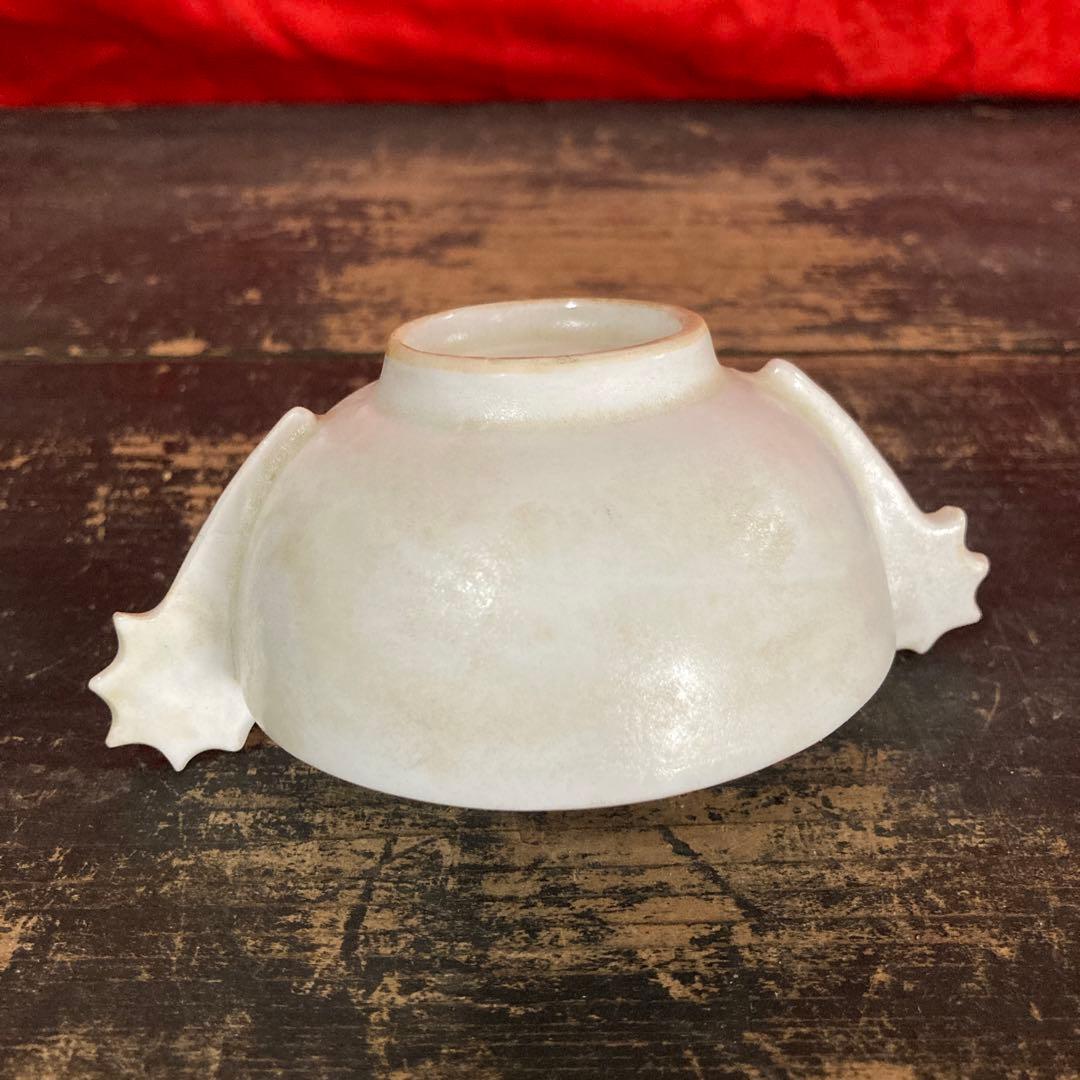 李朝　白磁　耳盃