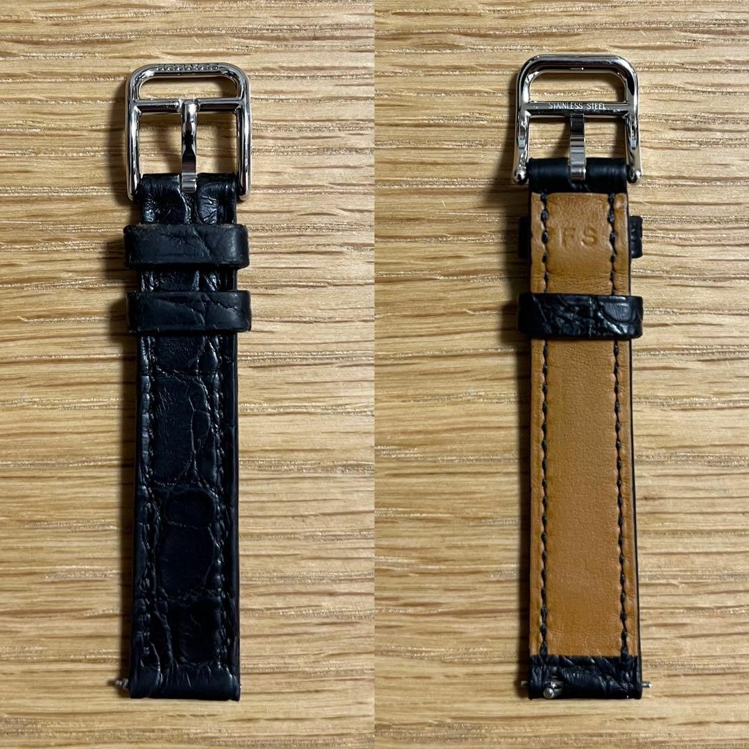ブラック アリゲーター レザー ベルト 時計 エルメス ケープコッド HERME