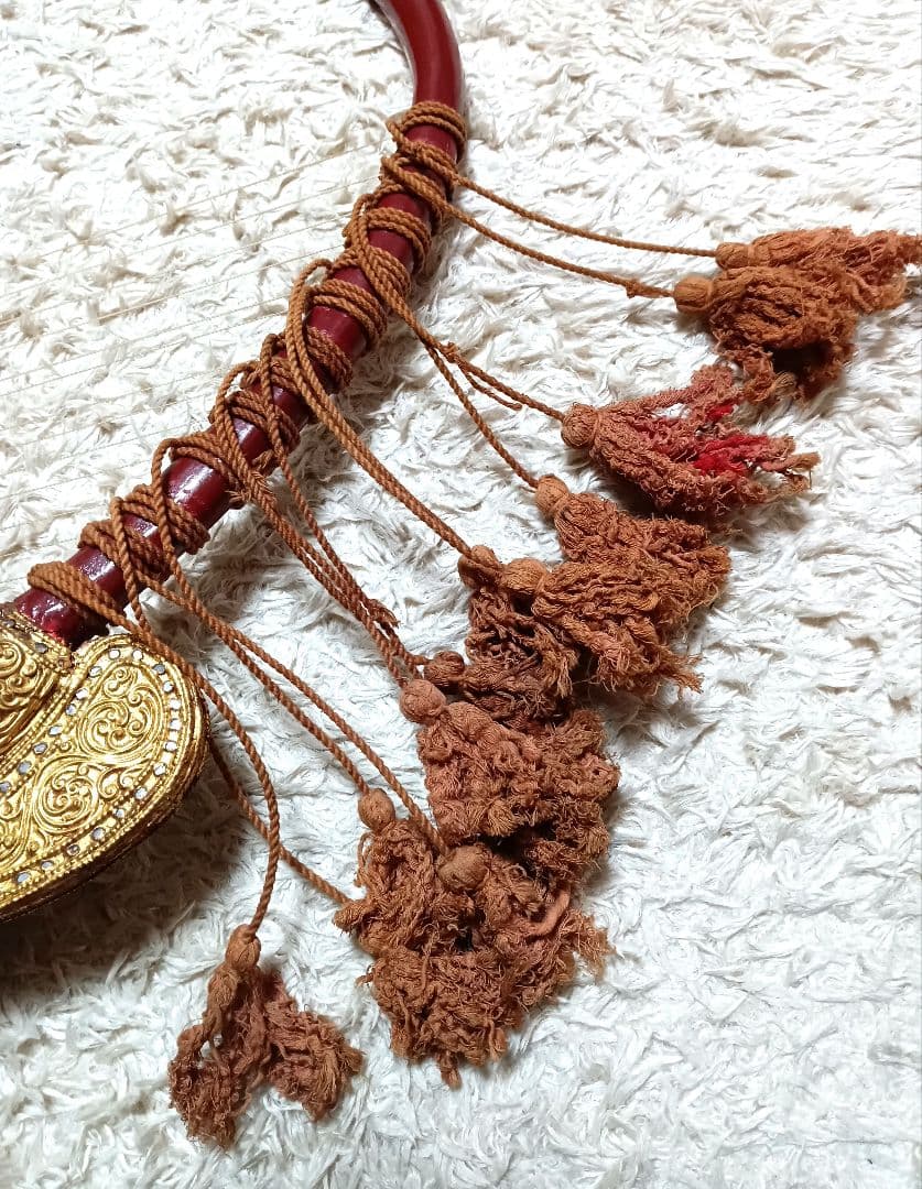 ミャンマー 民族楽器 サウン・ガウ ビルマの竪琴 オブジェ ハープ 現状品 船