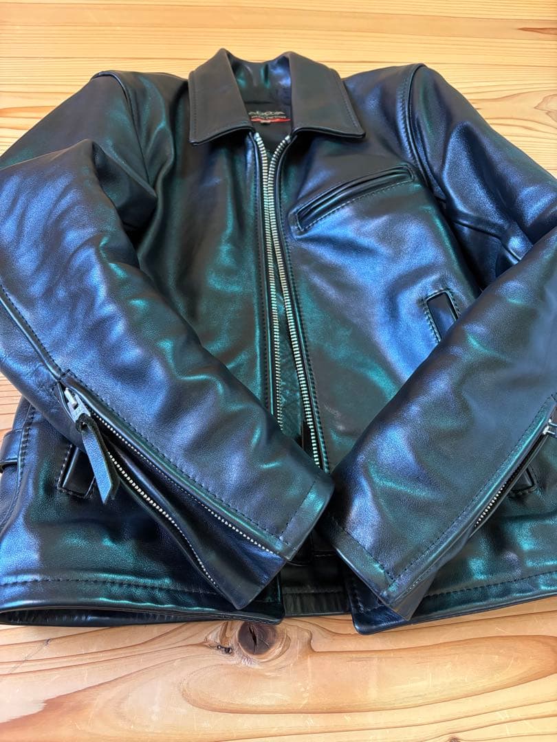 ヤドヤ　ブラック レザー シングルライダースジャケット