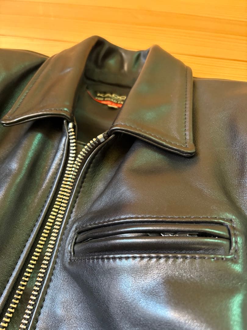 ヤドヤ　ブラック レザー シングルライダースジャケット